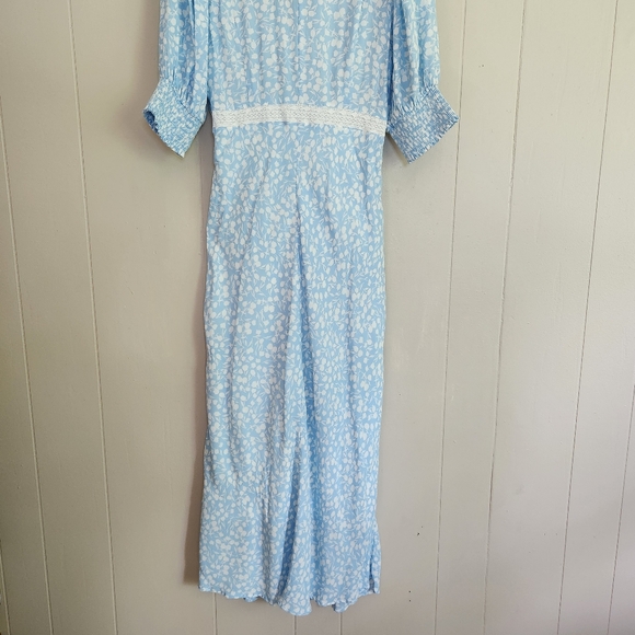 RIXO for Target ditsy floral midi dress blue white lace romantic feminine 12 - Picture 6 of 10